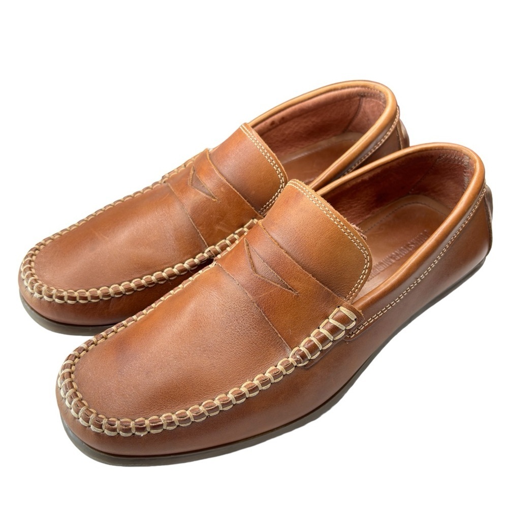 Johnston & Murphy Men's Penny Driving Loafers Moc Toe Shoes Size 8 Brown Leather - Picture 6 of 8